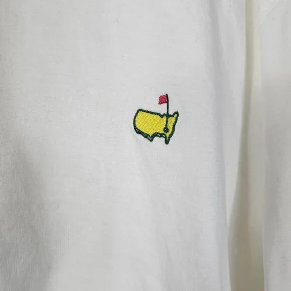 Vintage Augusta Masters‎ Embroidered Polo Shirt XL White Cotton Golf Preppy - Picture 2 of 9
